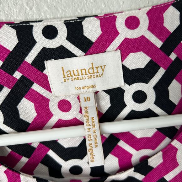 Laundry by Shelli Segal Geometric Longline Jacket Women’s 10 Fuchsia NWT - Picture 6 of 8